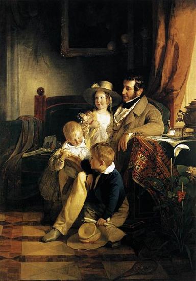 Friedrich von Amerling Rudolf von Arthaber with his Children oil painting image